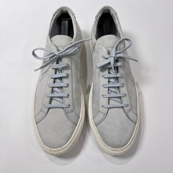 COMMON PROJECTS Achilles Low Sneakers Grey Nubuck 2366 EU 44 US 11 Shoes ITALY - Picture 10 of 13